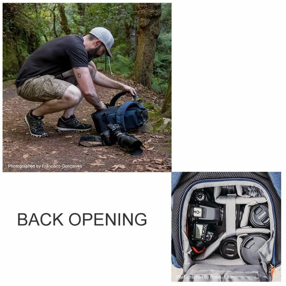 K&F Concept Camera Backpack Waterproof Photography Travel Bag for DSLR Camera